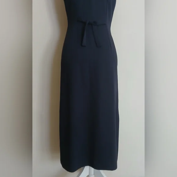 Donna Ricco New York Vintage Petite Navy Blue Sleeveless Button Down Dress - Picture 6 of 7